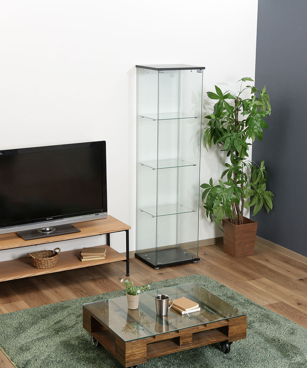 ガラス コレクションケース 4段 幅42.5cm 不二貿易 | ガラス