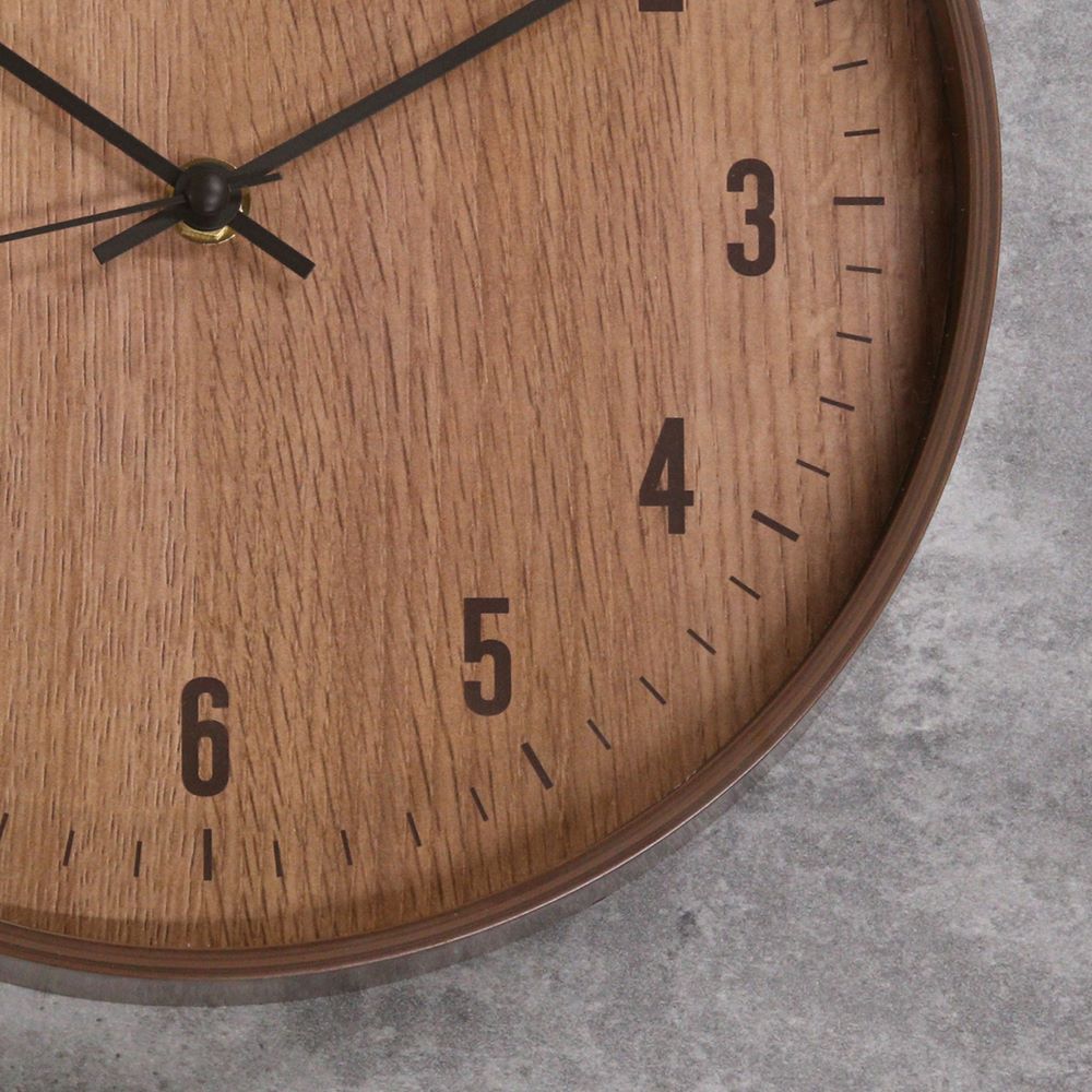 爆買 掛け時計 直径25cm ライフ 木目調 電池式 不二貿易 | 時計 壁掛け