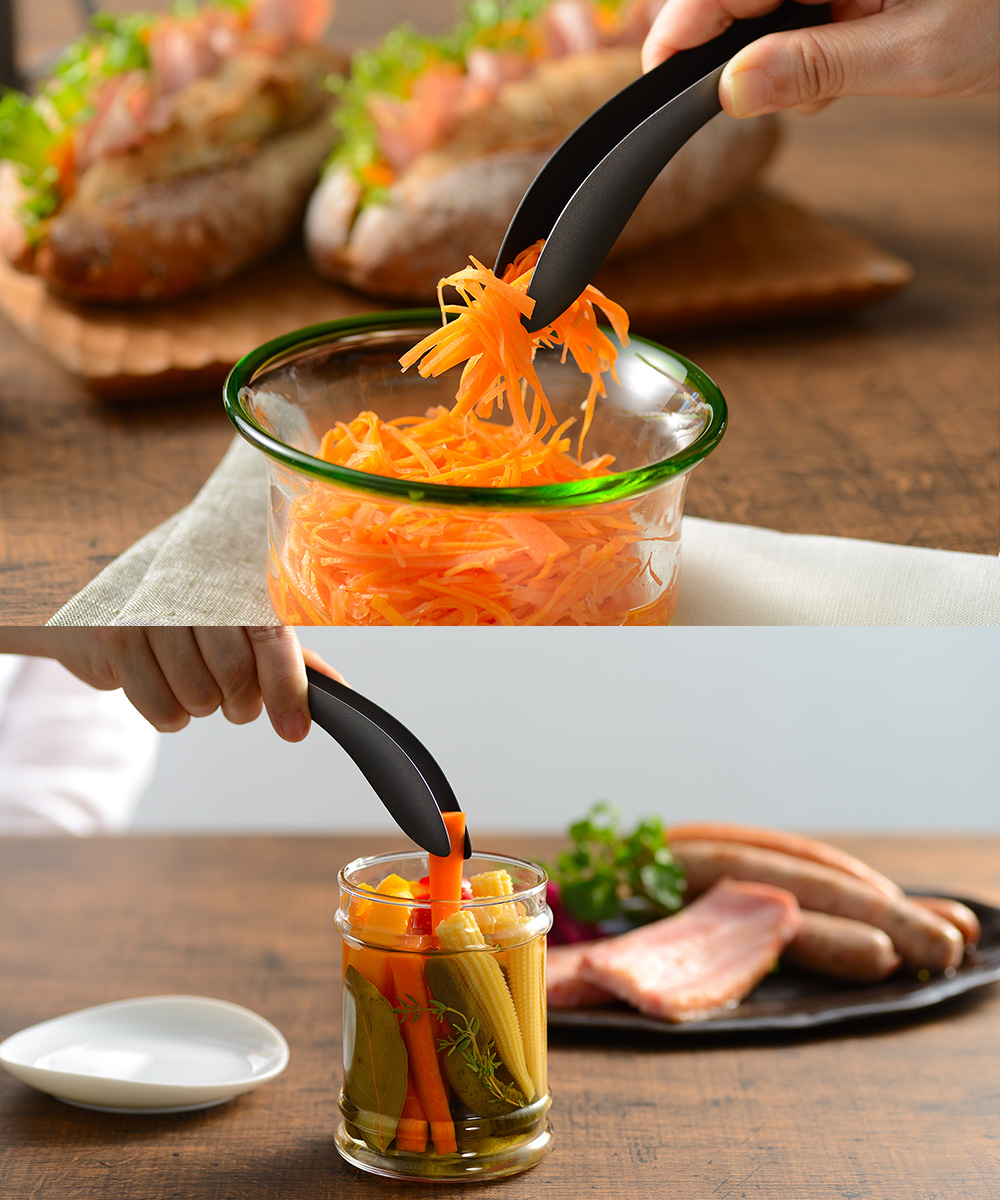 ごはんのおともトング ブラック AUT1405 オークス | とりわけトング