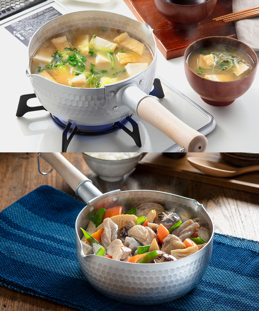 爆買 槌目 アルミ ゆきひら鍋 18cm ガス火専用 銀波 和の職人 日本製