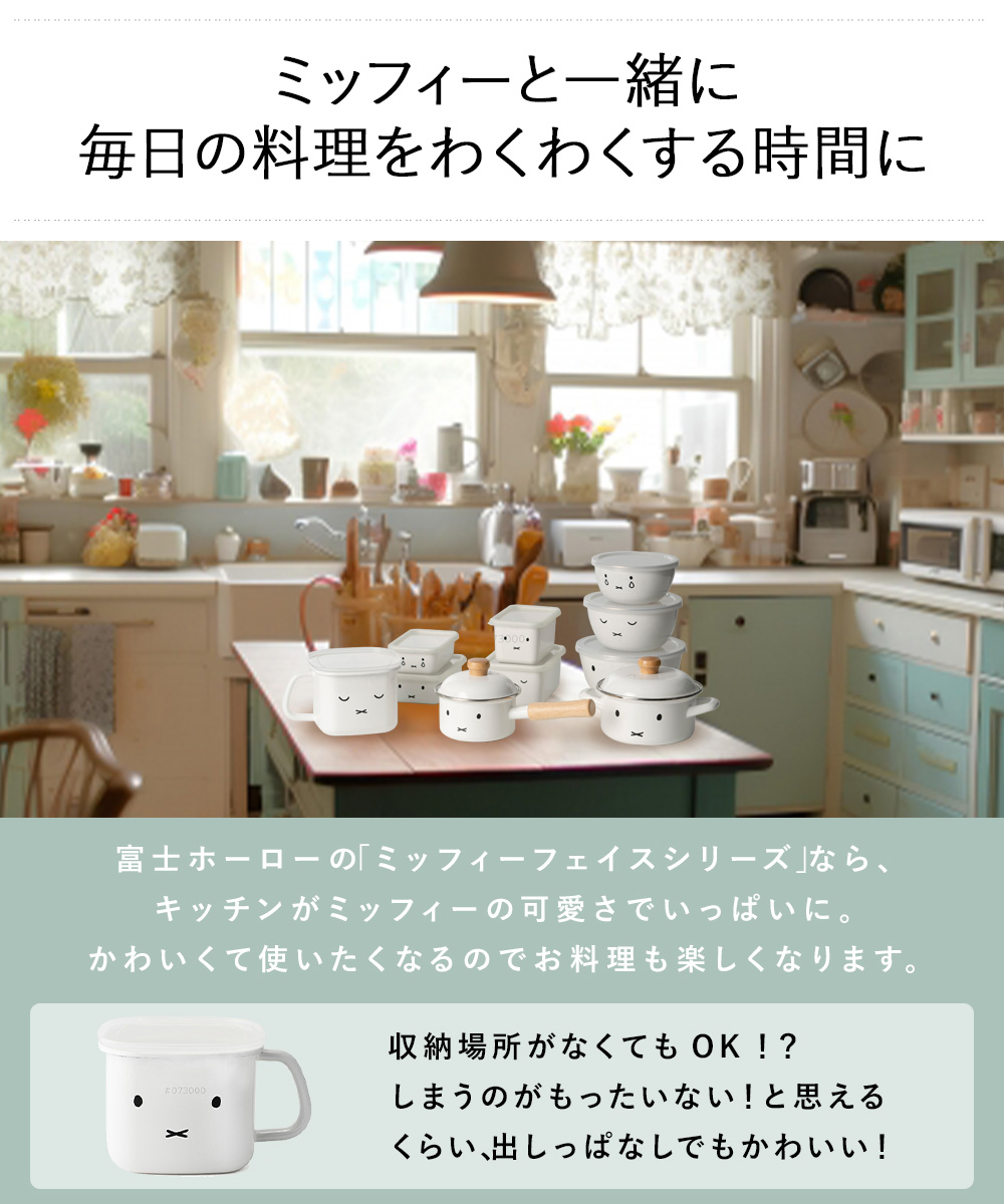 爆買 ミッフィー フェイス 角型 保存容器 ストックポット MFF-KP 富士