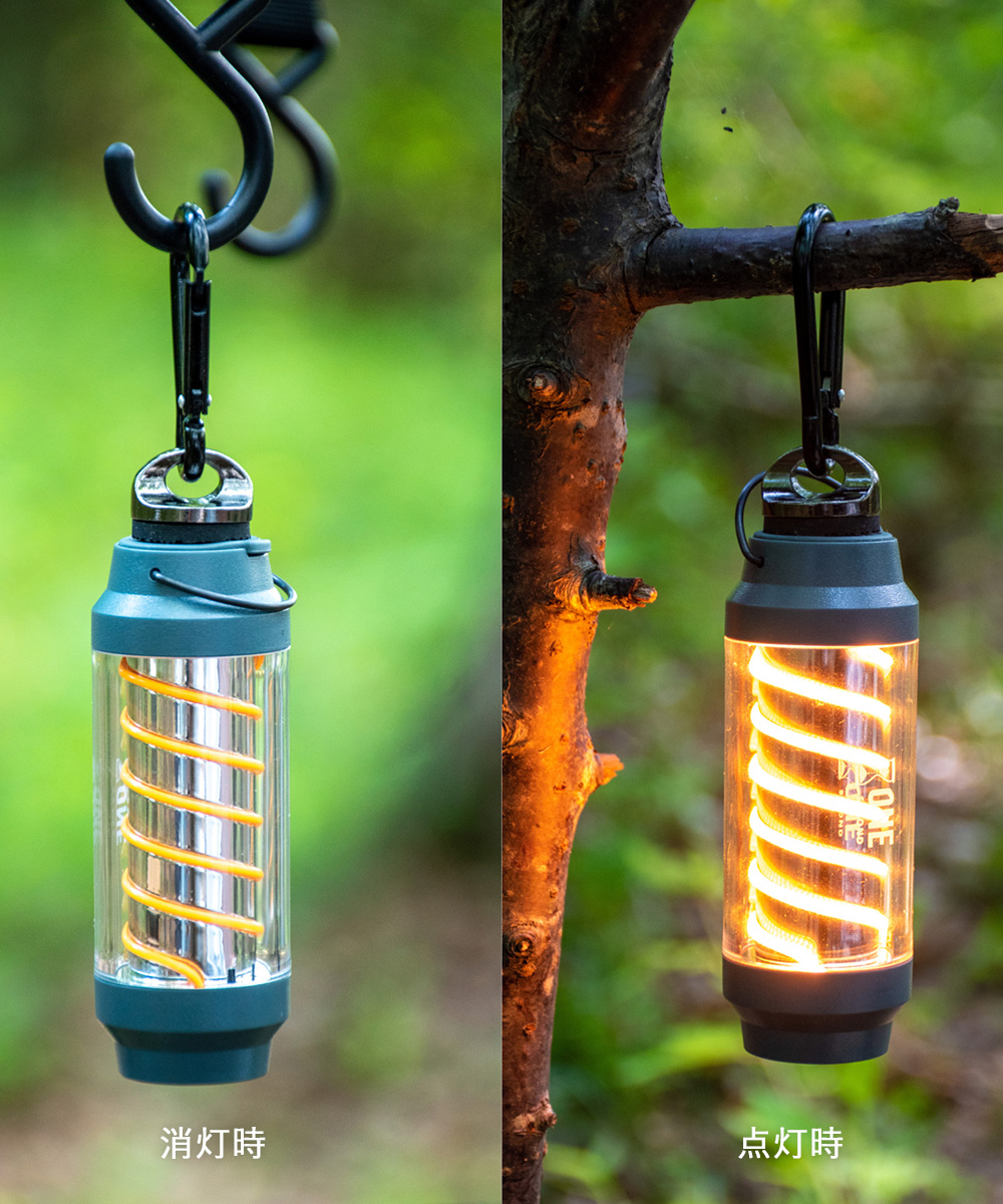LEDランタン 小型 充電式 炎 揺らぎ 三脚付き スパイロー