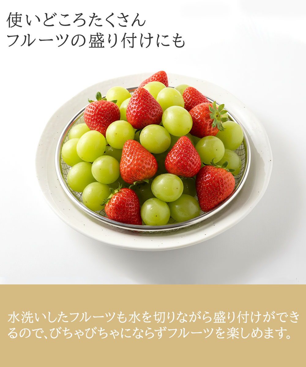 お皿ざるセット 美濃焼 お皿 26cm ステンレス 揚げ物平ざる 22cm
