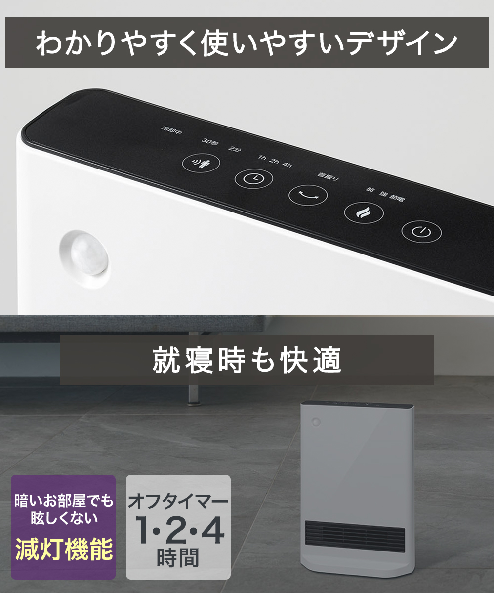 爆買 セラミックヒーター 人感センサー 節電センサー CH-T2387 スリー