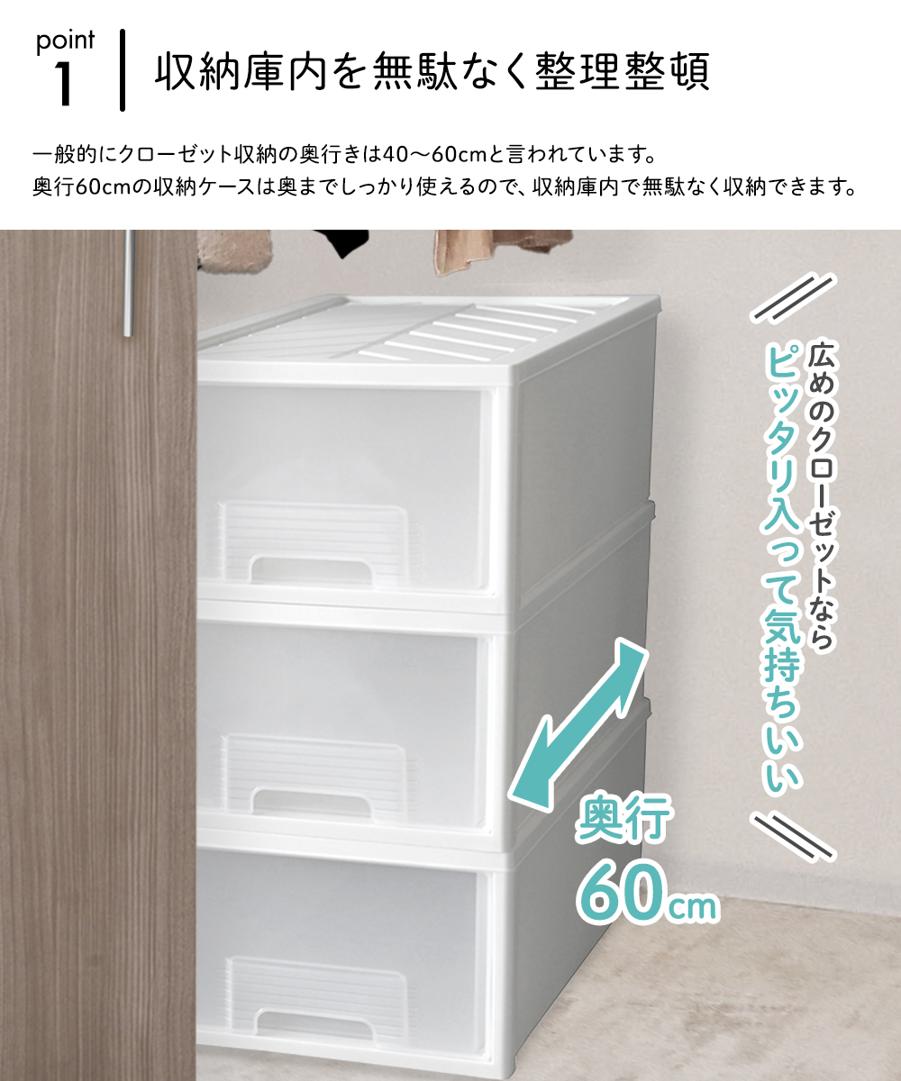 爆買 クローゼット 収納ケース 引き出し ファインコンテナ 浅型 3個