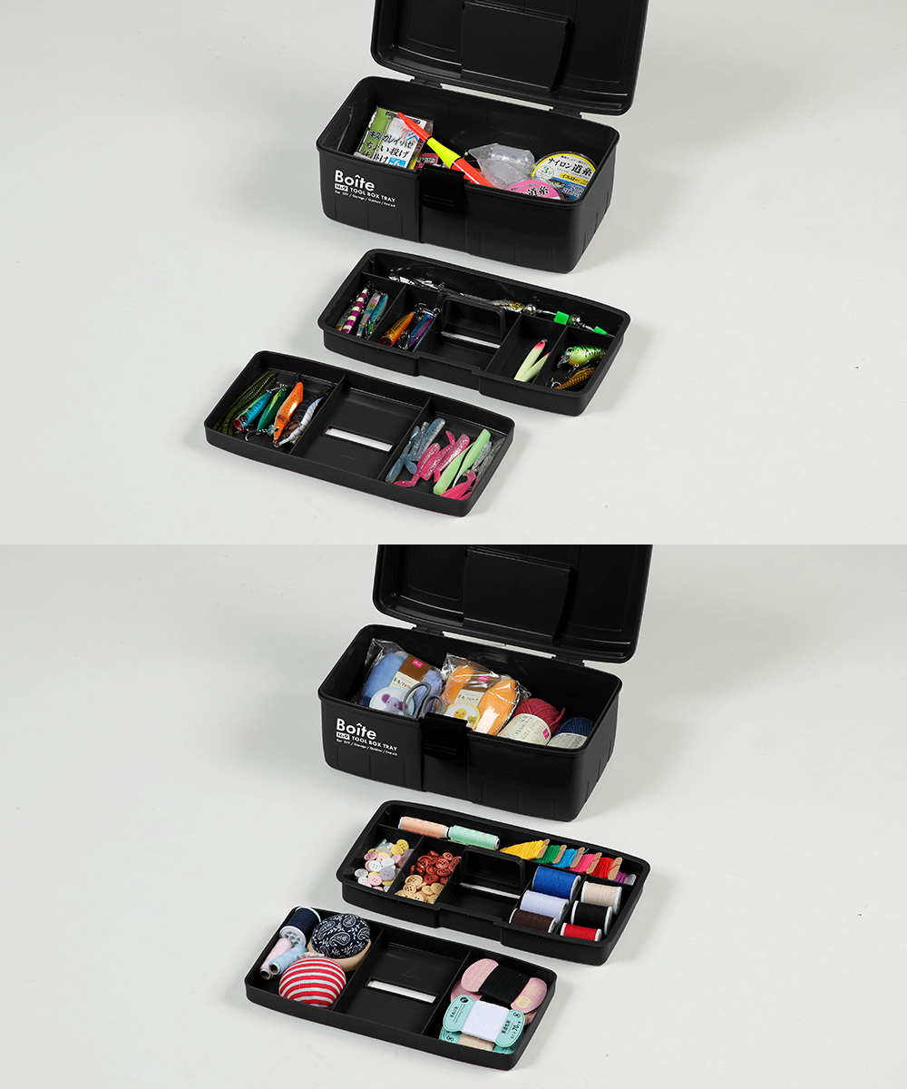 工具箱 パーツ ツールボックス 中皿式 ブラック MA-4026 Boite