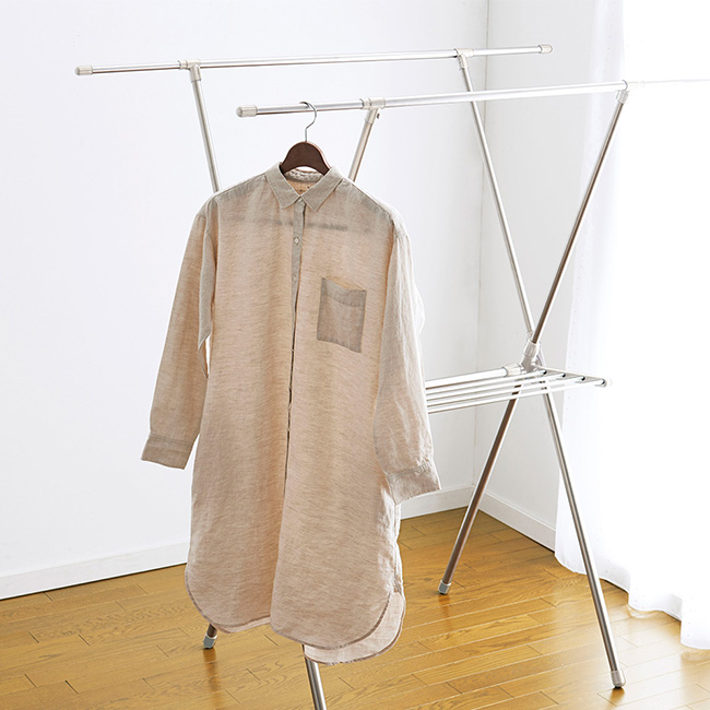 物干し 伸縮式 X型 ステンレス NY-275 | 室内物干し ラック 折りたたみ