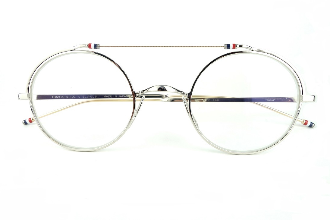 美品 THOM BROWNE メガネ TBX910-41-02 サングラス THOM BROWNE/トムブラウンTBX910 02 41sizeSLV-GLDメガネフレーム-国内