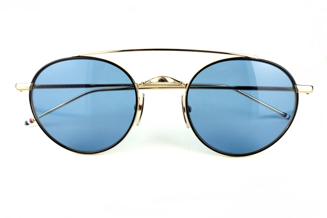 THOM BROWNE/トムブラウンTB-101-D-T 49sizeBLK 12K-GOLDサングラス