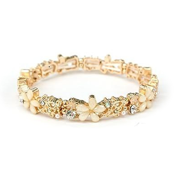 ゴム ブレスレットフラワー 花 アクリル おしゃれ レディース