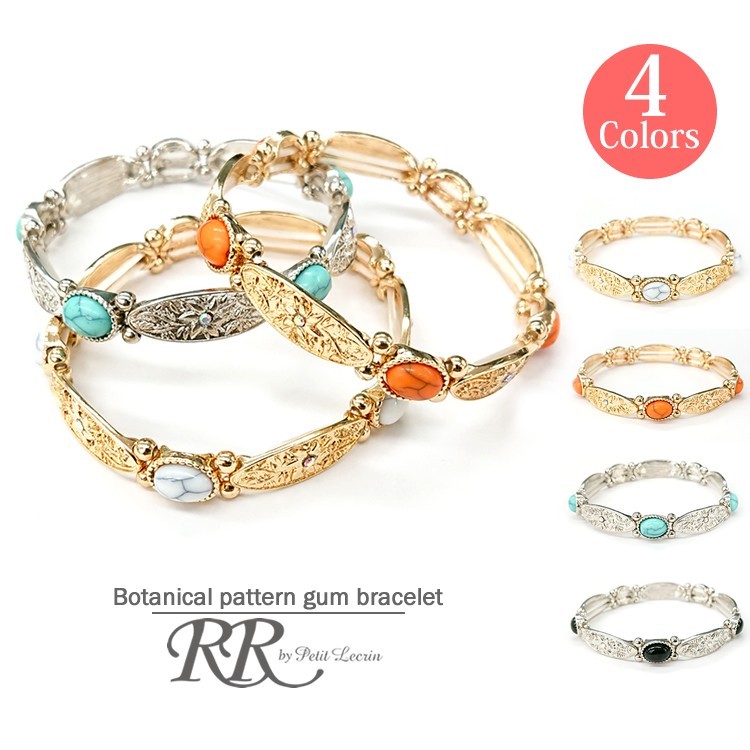 ブレスレット ゴム メタル アクリル ストーン ゴムブレスレット 大人