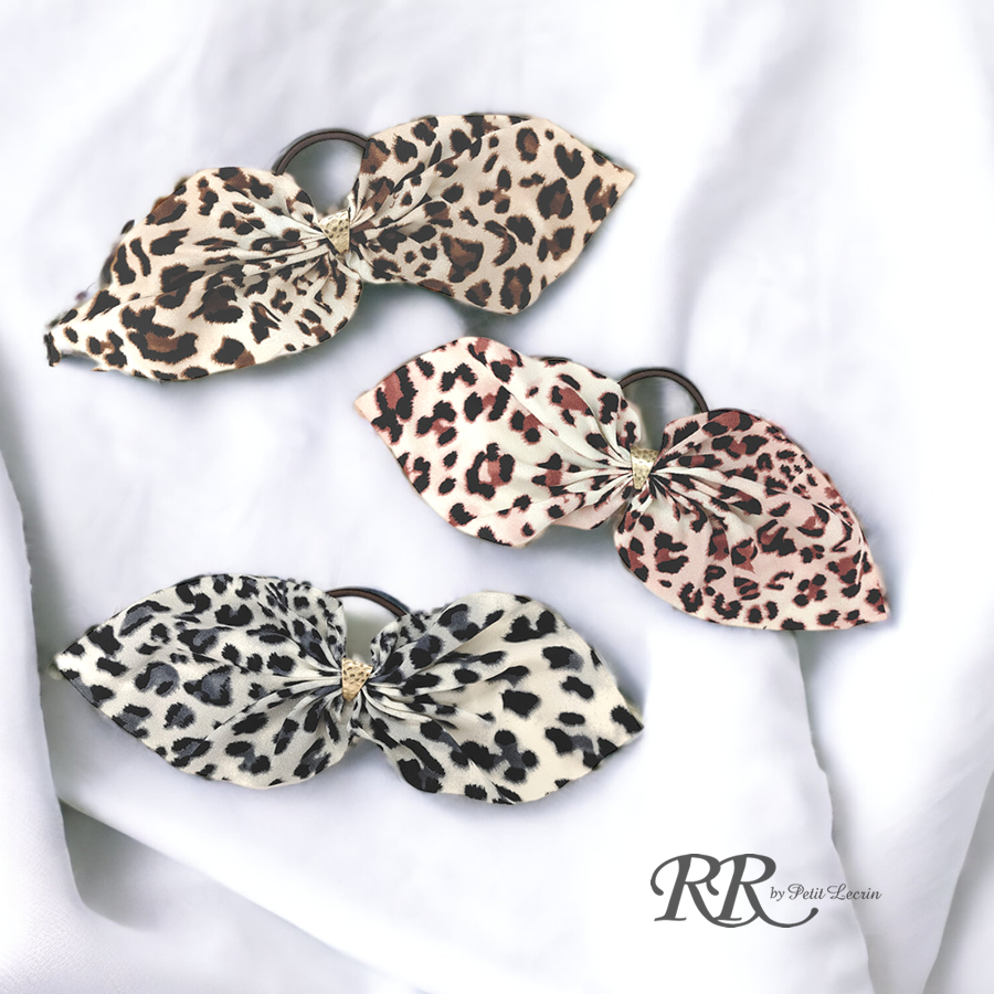 リボン ヘアゴム ヒョウ柄 レオパード ポニー おしゃれ デザイン