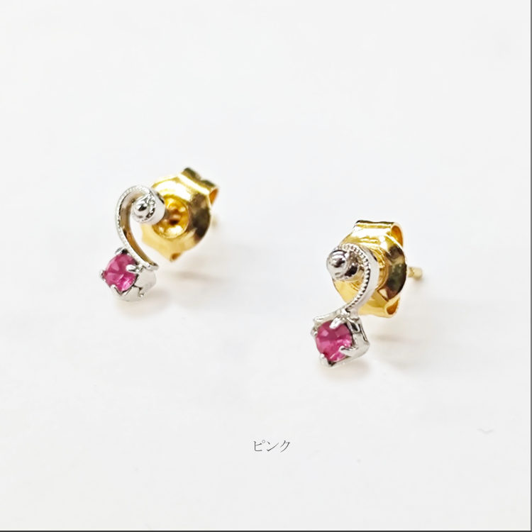 激レア金色rocawearラインストーンピアス ピアス 18金 K18 18K ポスト カーブ ライン ストーン ビジュー 金属