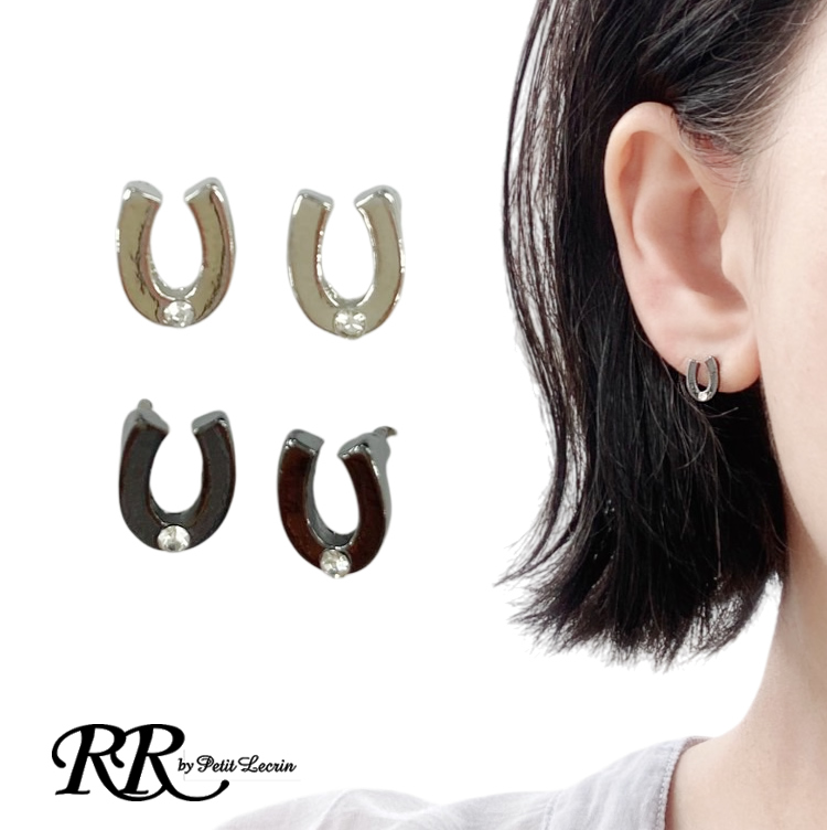 ピアス 馬蹄 ホースシュー 金属 レディース シンプル 大人可愛い