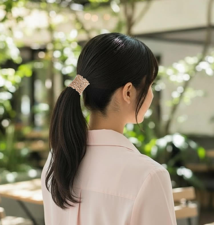 ヘアリエル,ヘアーアクセサリー,ポニーテール,マグネット,磁石,パーツ,ヘアカフス,ポニーフック,ヘアゴム,ヘア‐フック,使い方