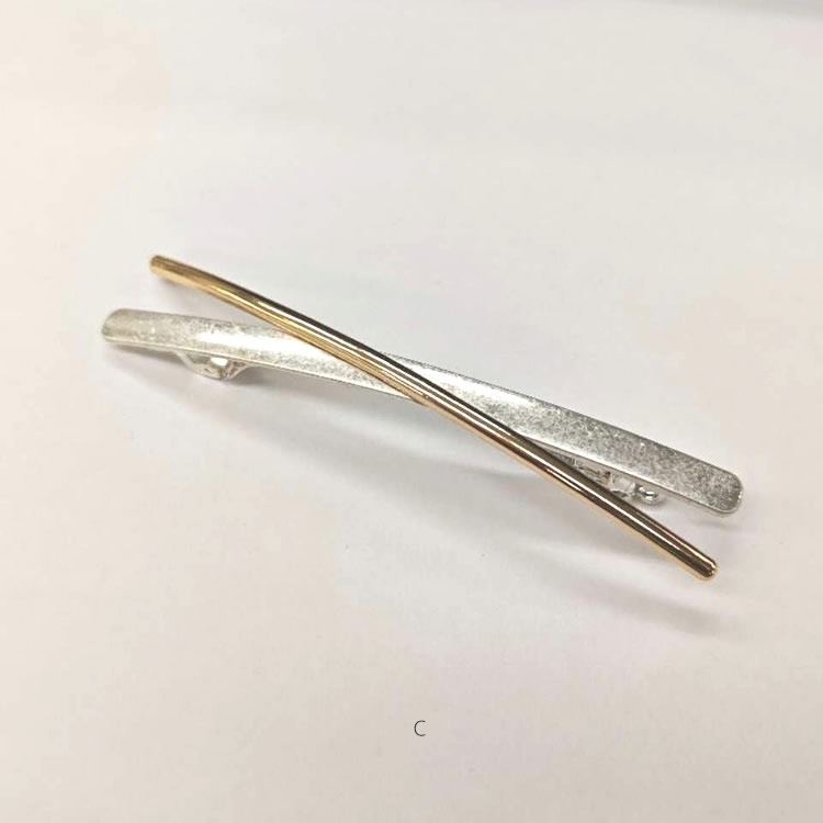 大きめ バレッタ メタル 10cm 細い 普段使い ロング フォーマル 入学式