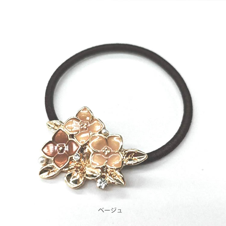 ヘアゴム レディース フラワー 花 パール おしゃれ 大人可愛い 上品