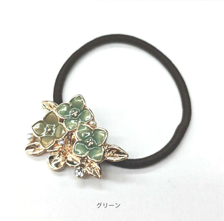 ヘアゴム レディース フラワー 花 パール おしゃれ 大人可愛い 上品