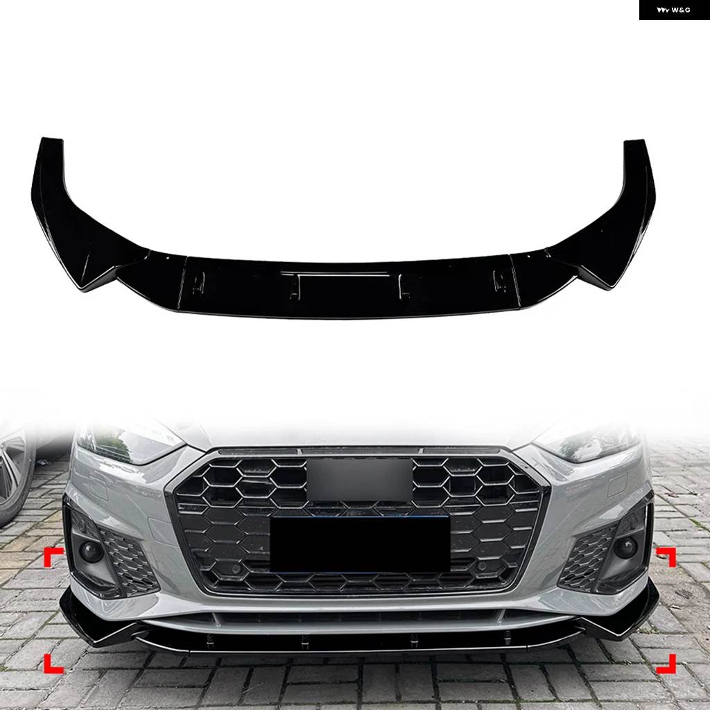 並行輸入品3個 車用フロント バンパー スプリッター リップ スポイラー トリム アウディ A5 SLINE S5 8W6 2020 - 24の画像