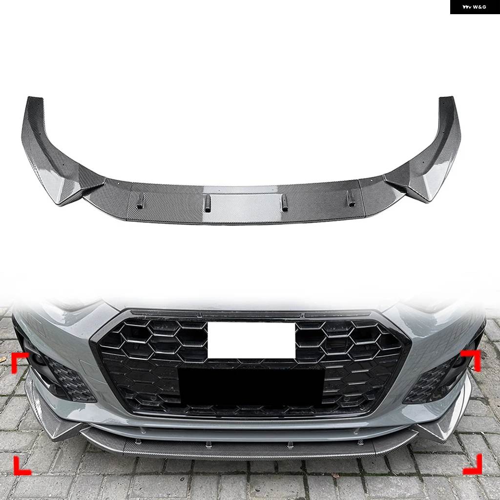 並行輸入品3個 車用フロント バンパー スプリッター リップ スポイラー トリム アウディ A5 SLINE S5 8W6 2020 - 24の画像