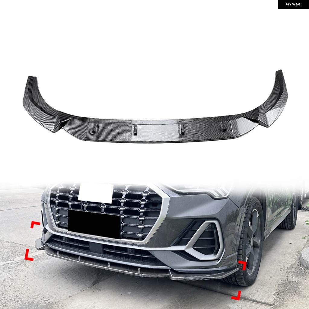 並行輸入品3個セット 車用フロント バンパー スプリッター スポイラー リップ アウディ Q3 F3 SLINE 2019 - 24の画像