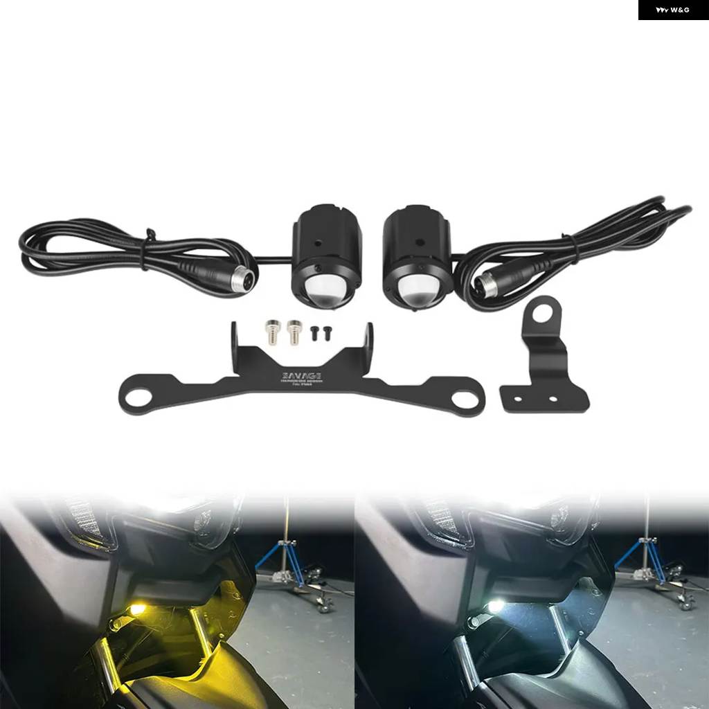 並行輸入品バイク LEDスポットライト 補助 フォグランプ ヤマハ N-MAX 155 TURBO 2025 ホワイト アンバー ハイロービーム DRL ライト_1