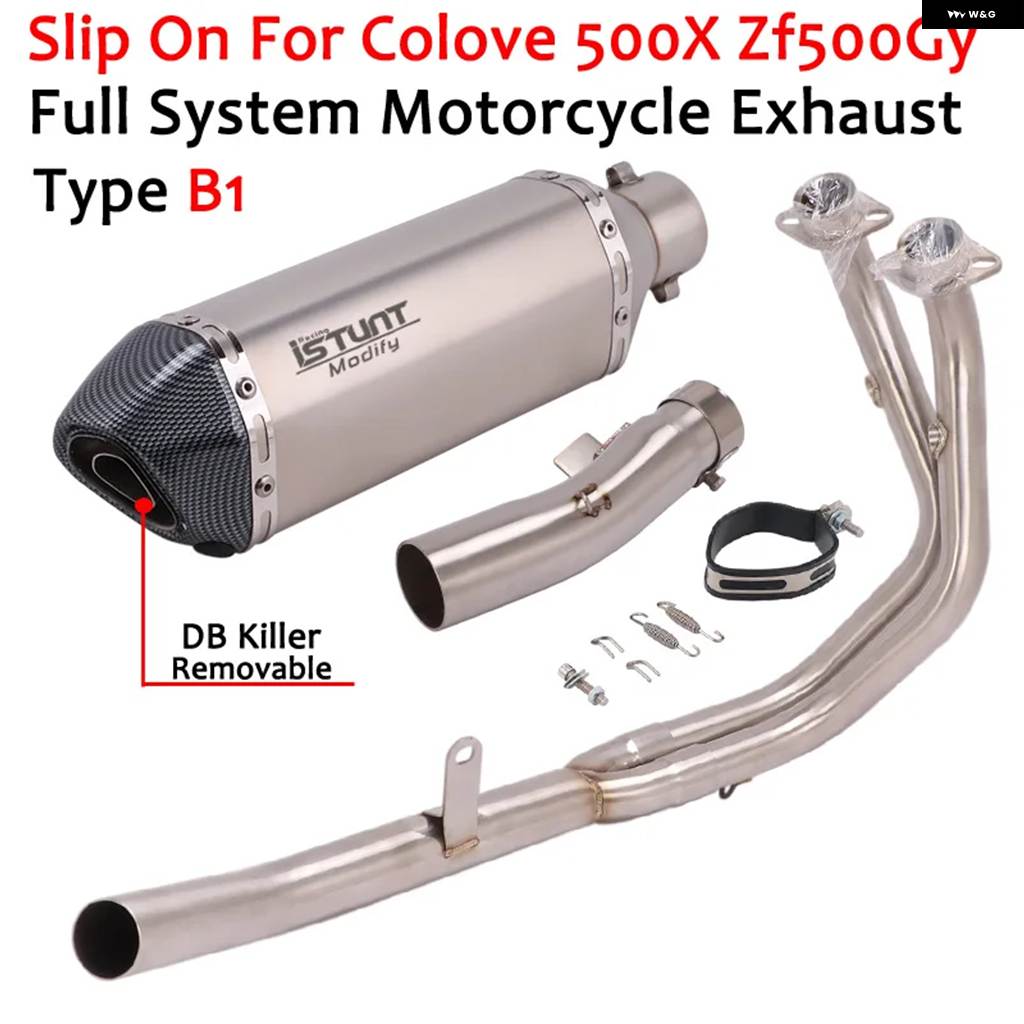 並行輸入品コロブ500X ZF500GY バイク 排気 アウトレット フロントミッドリンク パイプ 接続 システム モトマフラーDBキラー用スリップオン_5