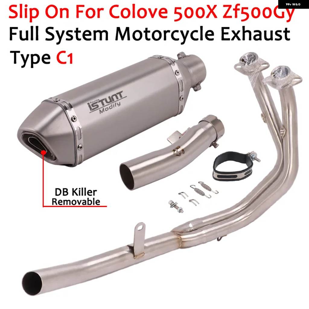 並行輸入品コロブ500X ZF500GY バイク 排気 アウトレット フロントミッドリンク パイプ 接続 システム モトマフラーDBキラー用スリップオン_7