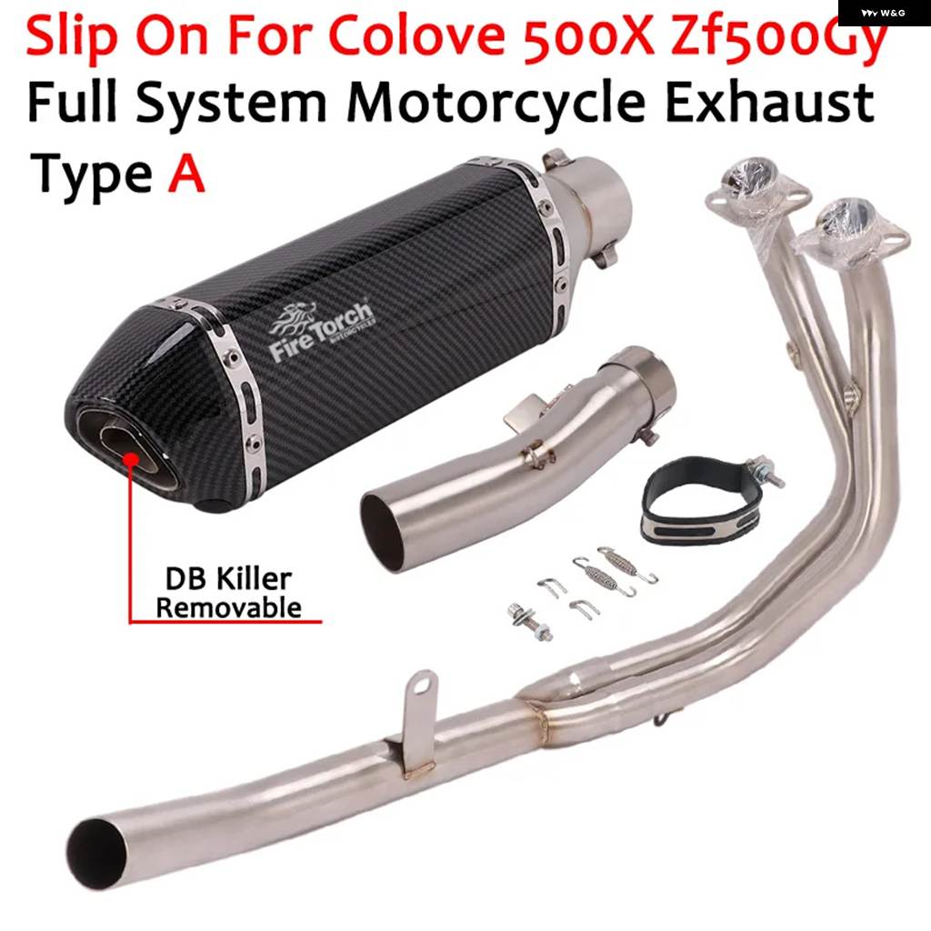 並行輸入品コロブ500X ZF500GY バイク 排気 アウトレット フロントミッドリンク パイプ 接続 システム モトマフラーDBキラー用スリップオン_2
