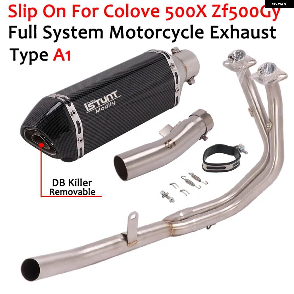 並行輸入品コロブ500X ZF500GY バイク 排気 アウトレット フロントミッドリンク パイプ 接続 システム モトマフラーDBキラー用スリップオン_3