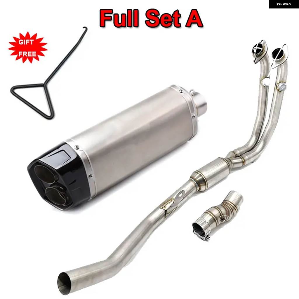 並行輸入品 CFMOTO 450MT MT450 2023 2024 スリップオン 51MM バイク フル システム エキゾーストヘッダー パイプ フロントリンの画像