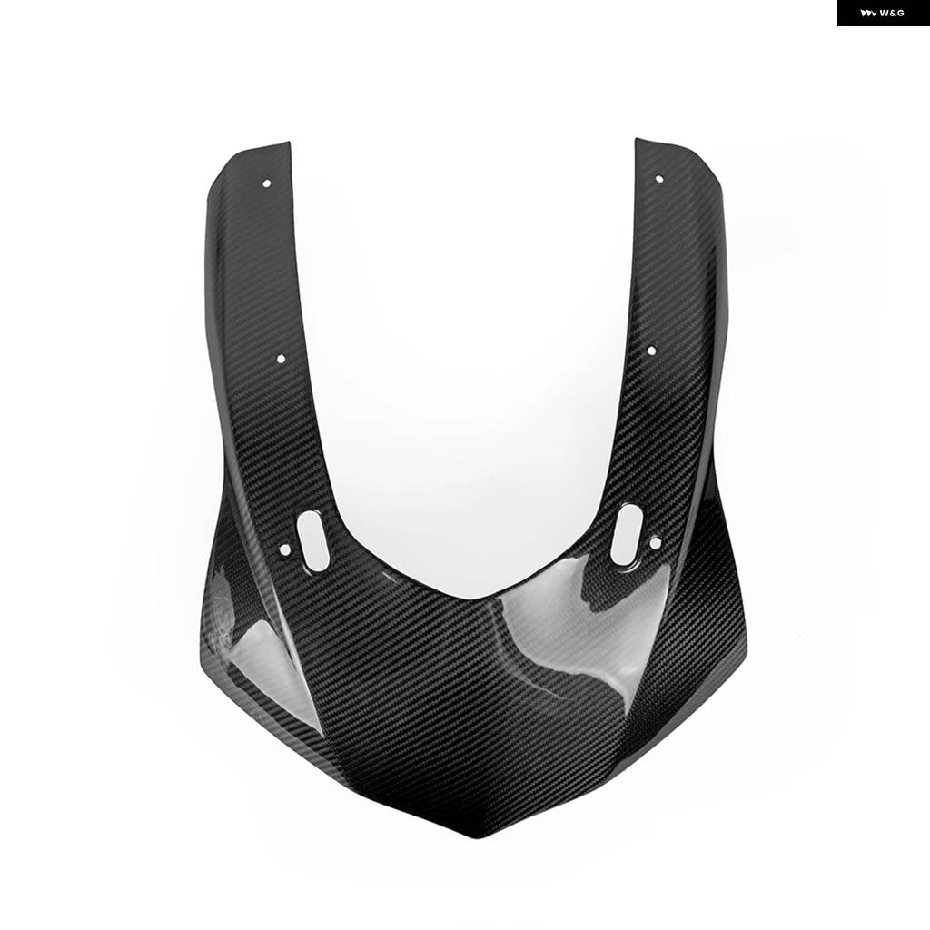 並行輸入品 バイク フロントノーズ フェアリング ヘッドカウル カーボン ツイル グロス ヤマハ R1M 2015 - 18