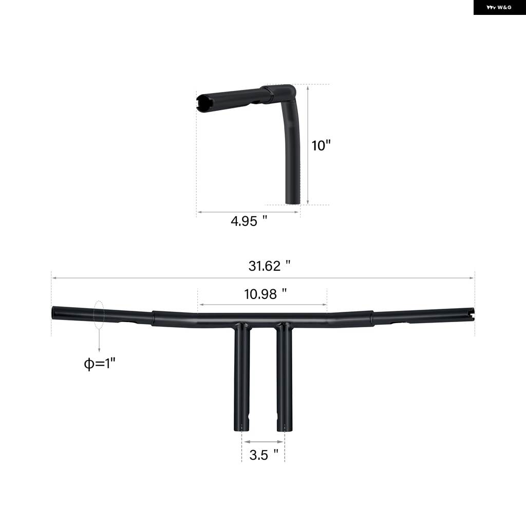 並行輸入品 バイク 4インチ/6インチ/8インチ/10インチ/12インチ/14インチ/16インチ/18インチ ライズ Tバー ハンドルバー ハーレの画像