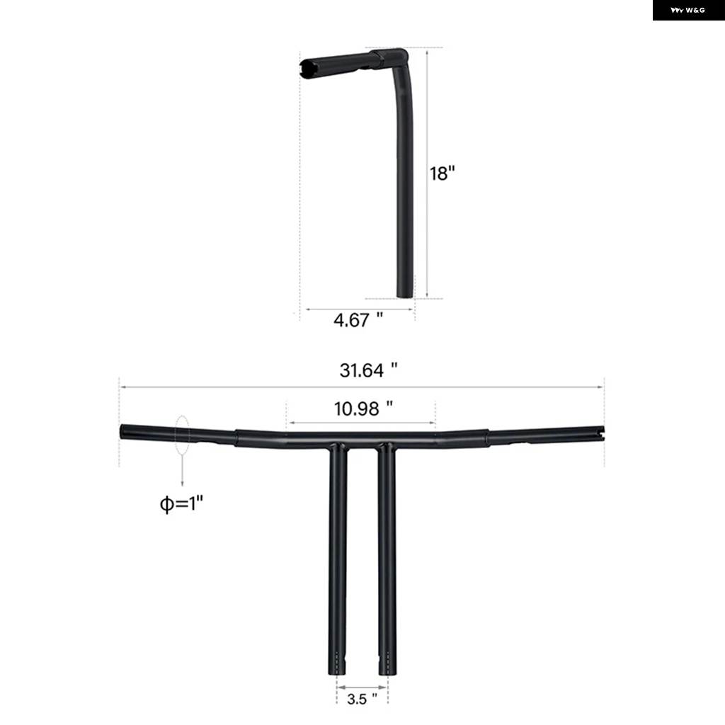 並行輸入品 バイク 4インチ/6インチ/8インチ/10インチ/12インチ/14インチ/16インチ/18インチ ライズ Tバー ハンドルバー ハーレの画像