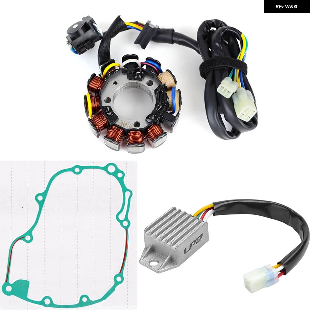 並行輸入品CRF450X ステーターコイル + レギュレーター 整流器 + ステーターカバー ガスケット ホンダ CRF450 CRF 450X 2005 - 2018の画像