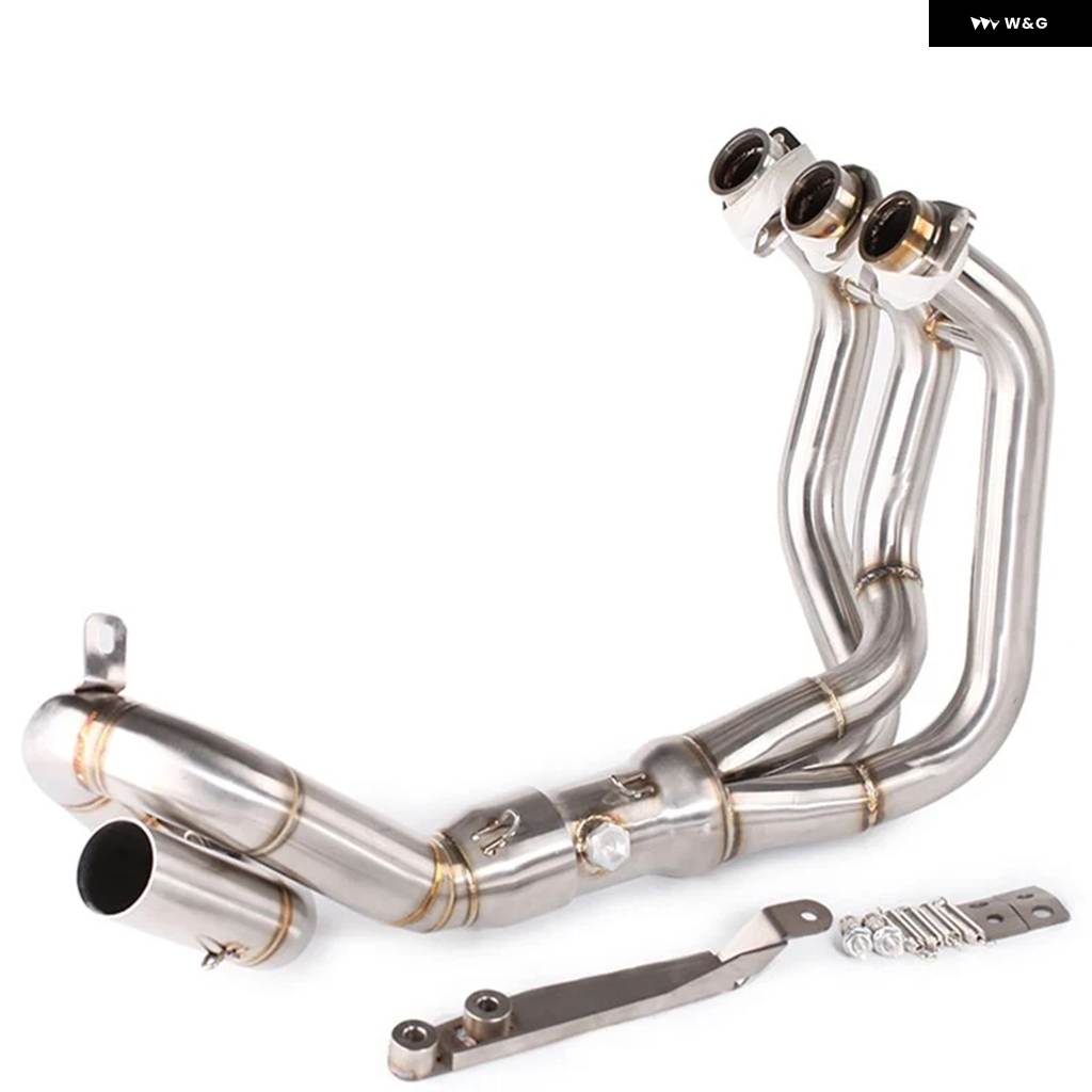 並行輸入品MT09 MT-09 オートバイ フルエキゾースト システム ミドルフロントエキゾーストマフラーリンク パイプ スリップオン ヤマハ 2014-2018 FZ-09_1