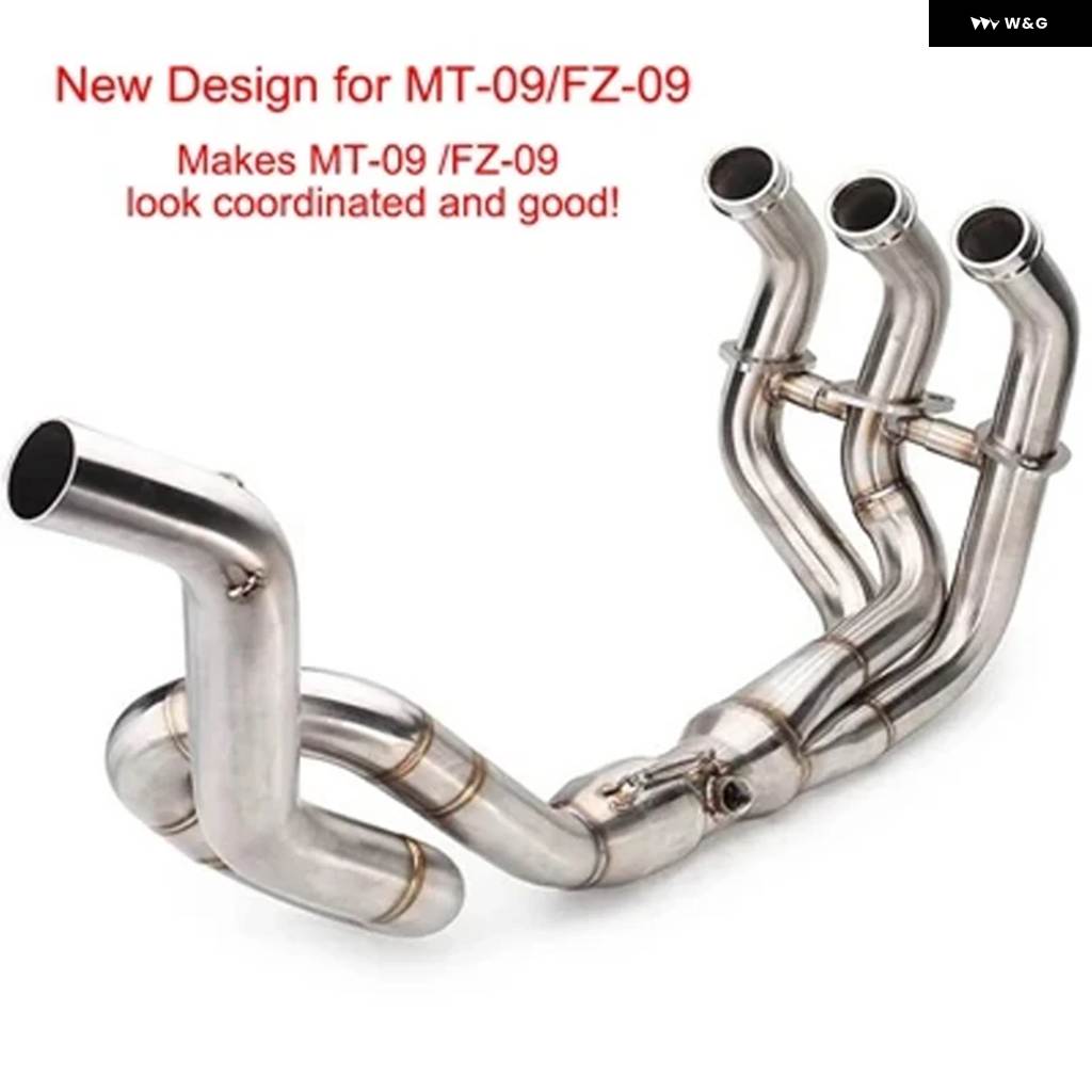 並行輸入品MT09 MT-09 オートバイ フルエキゾースト システム ミドルフロントエキゾーストマフラーリンク パイプ スリップオン ヤマハ 2014-2018 FZ-09_3
