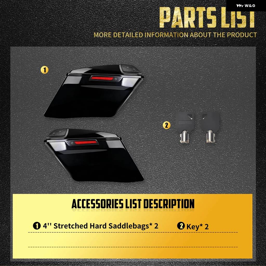 並行輸入品 オートバイ 4インチ ストレッチ ハード サドルバッグ スピーカー カバー トランク バッグ ハーレー ツーリング エレ_1