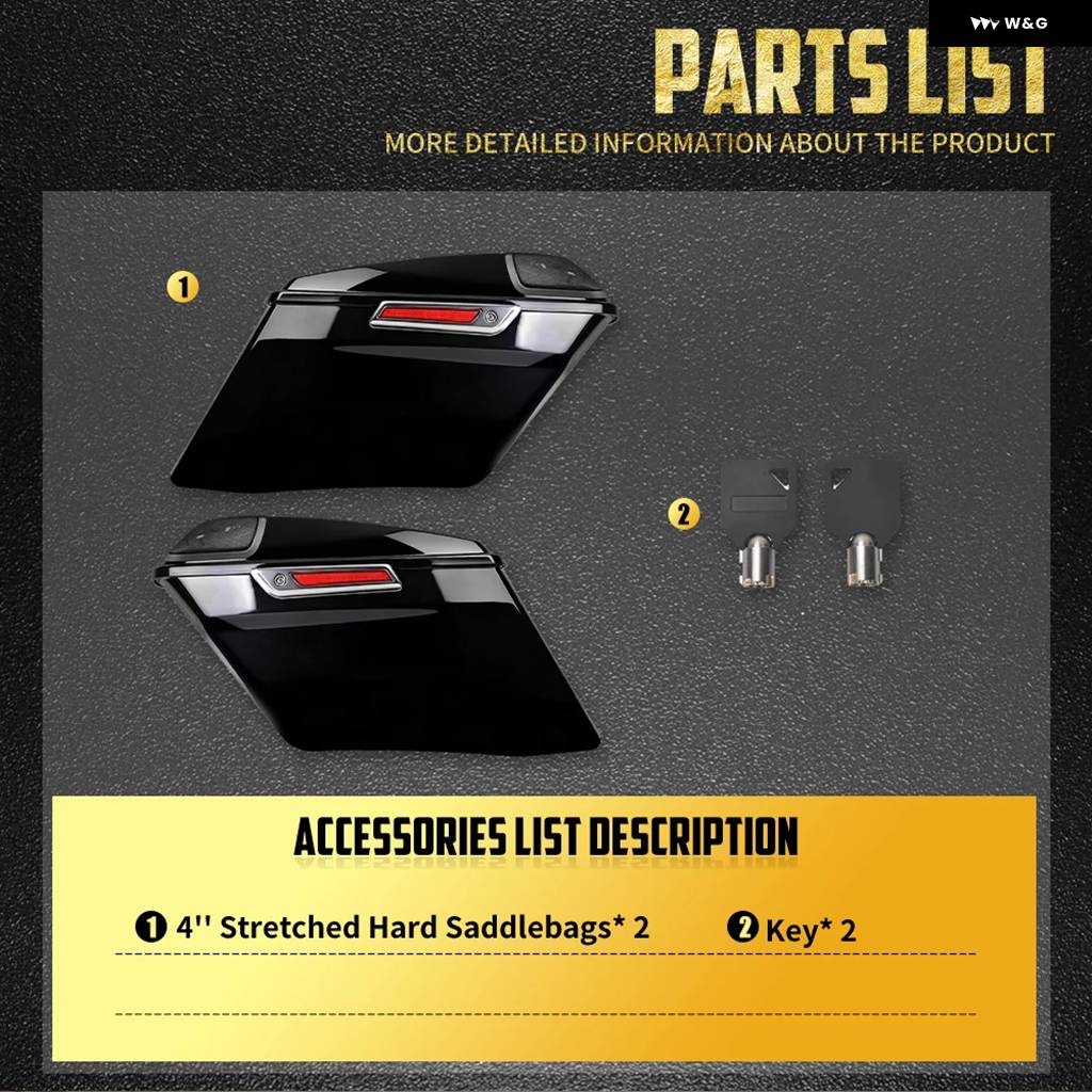 並行輸入品 オートバイ 4インチ ストレッチ ハード サドルバッグ スピーカー カバー トランク バッグ ハーレー ツーリング エレ_2