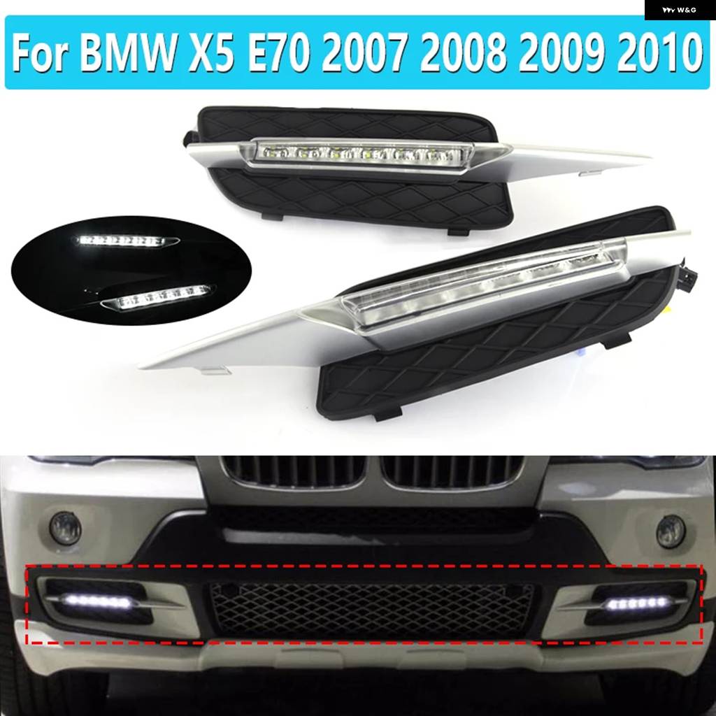 並行輸入品2個 12V 車用 DRL LED デイタイム ランニングライト デイライト BMW X5 E70 39356 超高輝度 防水 | ブランド登録なし | 01