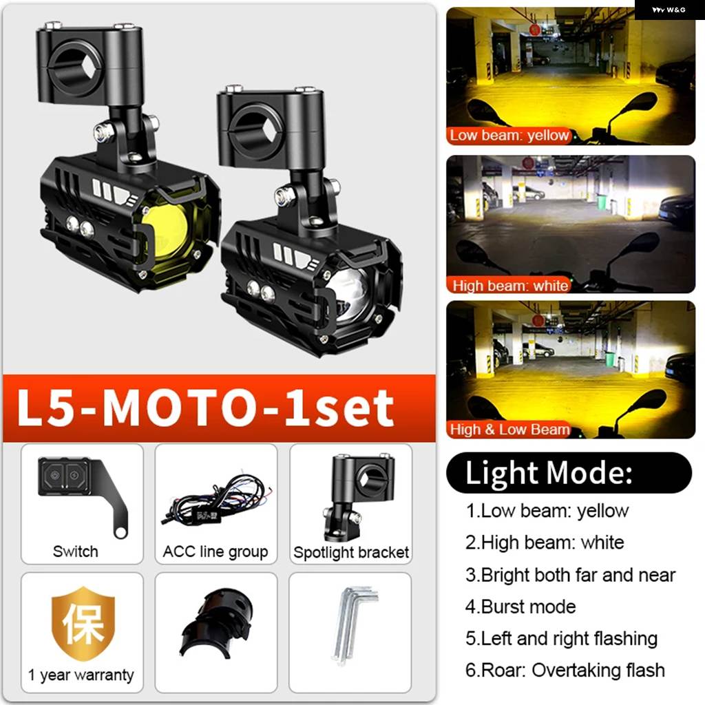 並行輸入品 18000LM オートバイ ヘッドライト フォグライト LED 補助運転灯スポットライト ヘッドランプ デュアルカラーフラッシャーファロの画像