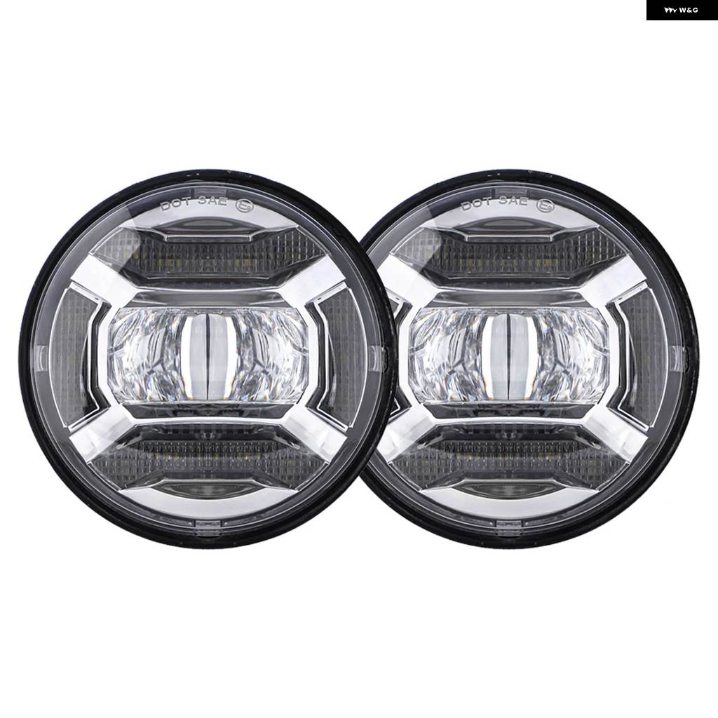 並行輸入品 4.5インチ LED フォグ補助スポットランプ ブラッククローム 4 1/2インチ バイク フォグライト ハーレー 30W 防水 4.5インチの画像