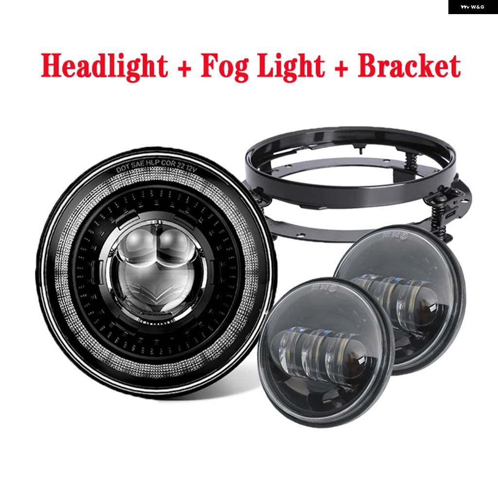 並行輸入品 7インチ LED ヘッドライト 4.5インチ フォグライト ハローリング エンジェルアイズ ウィンカー補助 オートバイ ヘッドライト 7_4