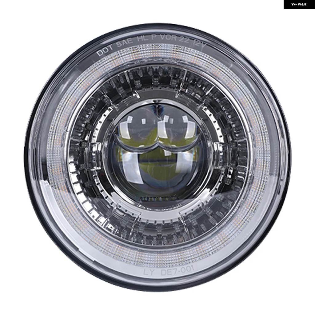 並行輸入品 オートバイ 7インチ 丸型 LED ヘッドライト ハーレー バイク ハローリングウィンカー DRL 補助モーター LED フォグライト_5