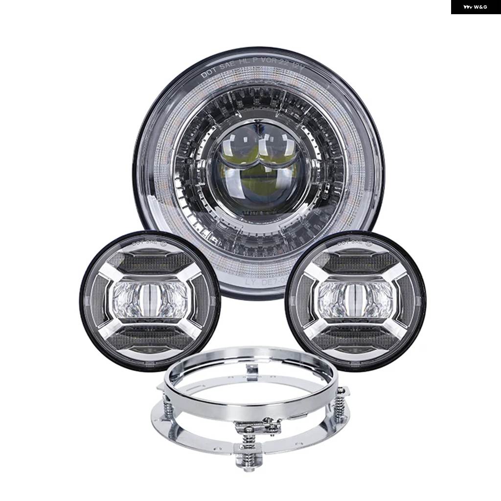 並行輸入品 ハーレー バイク ライト エレクトラグライド ソフテイル ファットボーイ ツーリングDOT 7インチモーター LED ヘッドライト 4.5_3