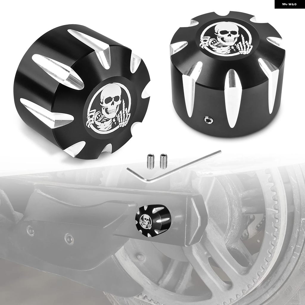 ブランド登録なし - 並行輸入品 フロントアクスルナットカバー ビレット 3D スカル行動様式 アクスルキャップ CAN-AM SPYDER GS RS RT ST F3 2008-2024 自動二輪車