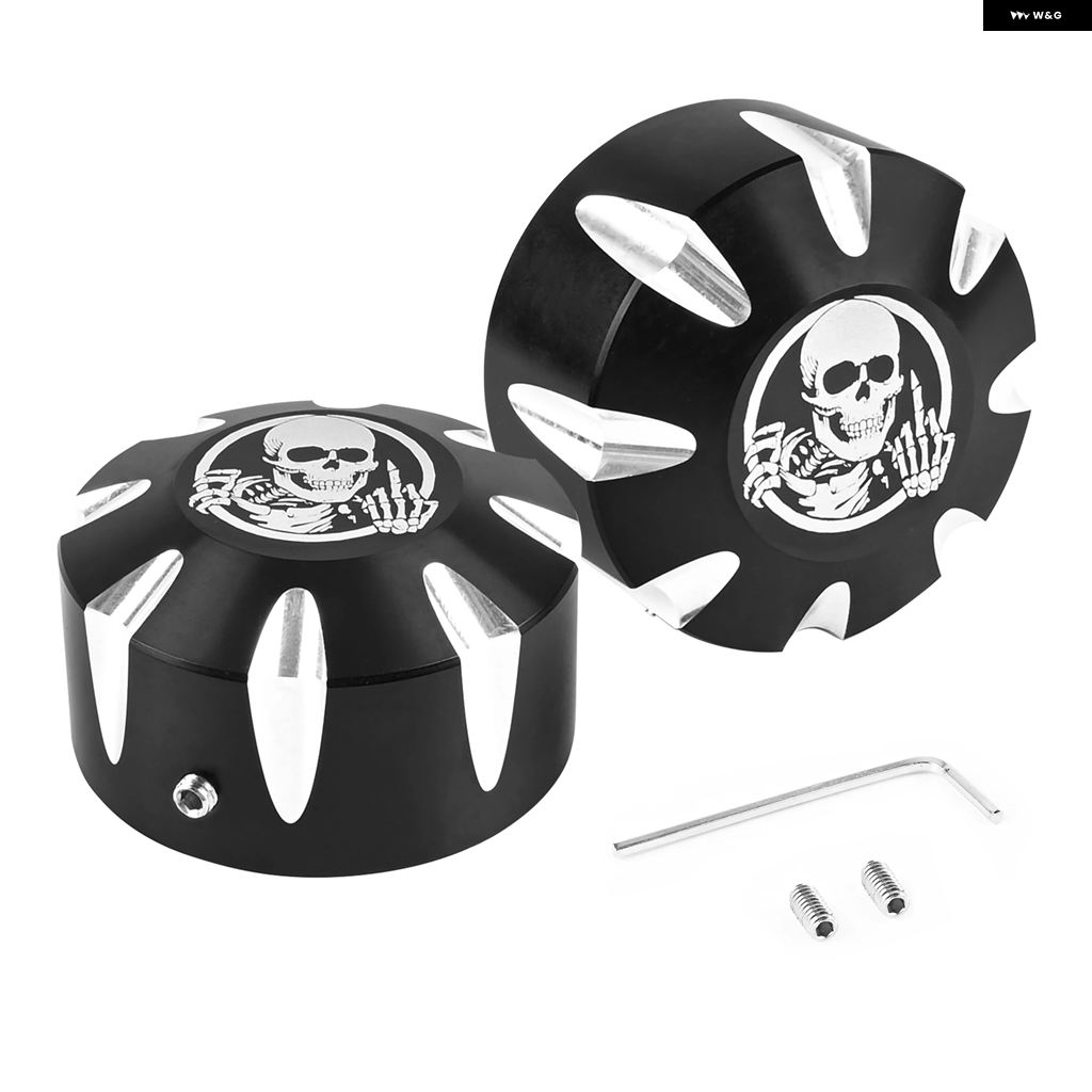 ブランド登録なし - 並行輸入品 フロントアクスルナットカバー ビレット 3D スカル行動様式 アクスルキャップ CAN-AM SPYDER GS RS RT ST F3 2008-2024 自動二輪車