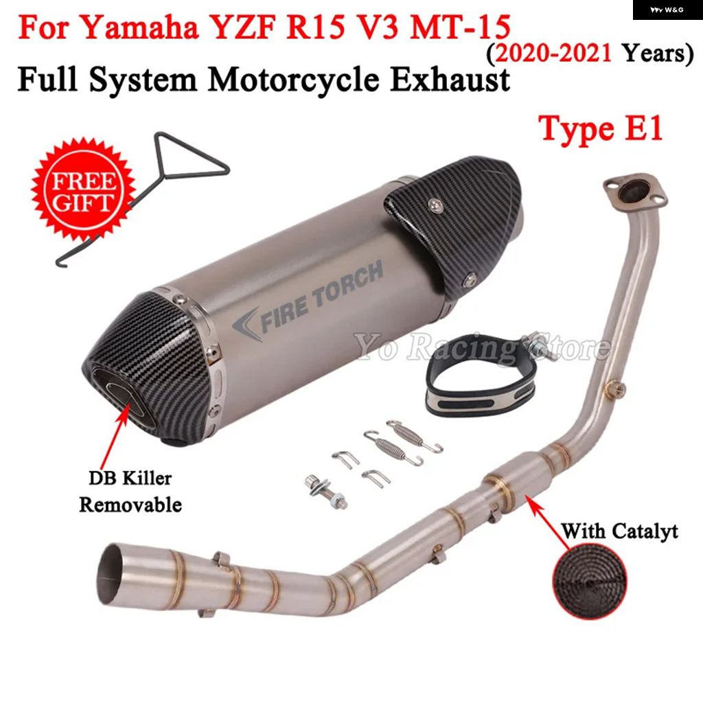 ブランド登録なし - 並行輸入品 ヤマハ 5 R125 V3 MT15 MT125 2020 - 2024 自動二輪車 排気ガス 取り合わせ 向こう正面繋がり 配管 えり巻き MOTO DB 殺害者