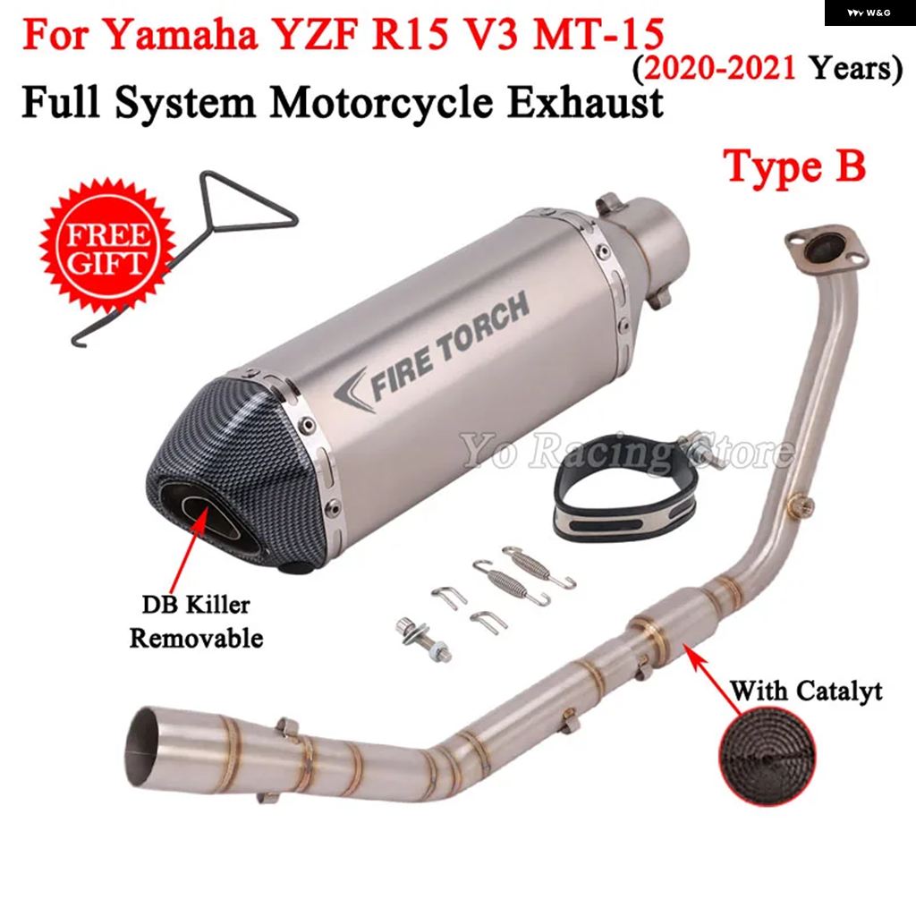 ブランド登録なし - 並行輸入品 ヤマハ 5 R125 V3 MT15 MT125 2020 - 2024 自動二輪車 排気ガス 取り合わせ 向こう正面繋がり 配管 えり巻き MOTO DB 殺害者