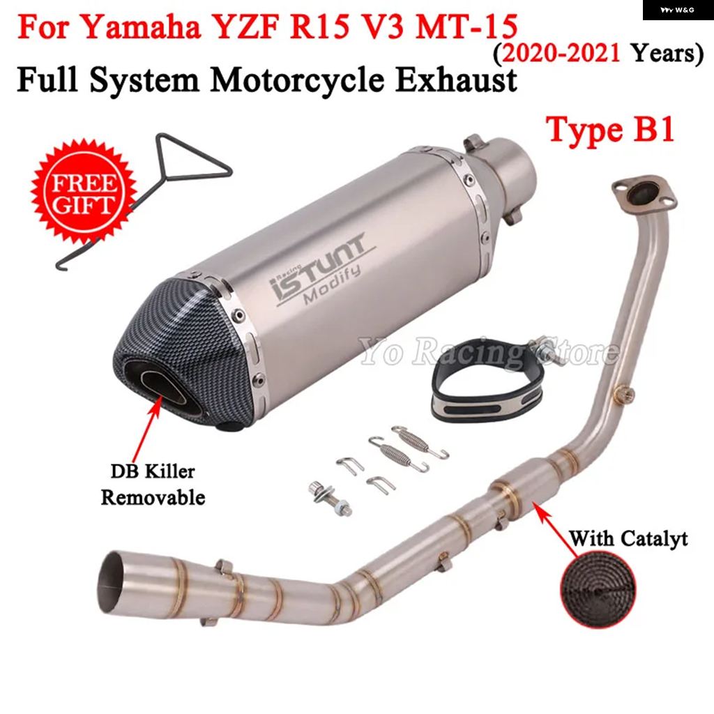 ブランド登録なし - 並行輸入品 ヤマハ 5 R125 V3 MT15 MT125 2020 - 2024 自動二輪車 排気ガス 取り合わせ 向こう正面繋がり 配管 えり巻き MOTO DB 殺害者